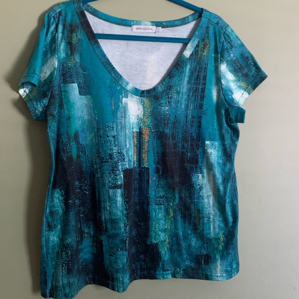 Mislook artistic blue woman’s shirt